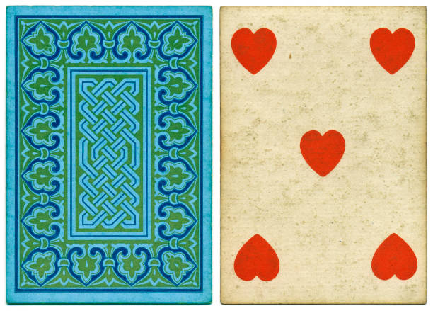 istock Antique Victorian 19th century playing card front and abstract back design 1090065376