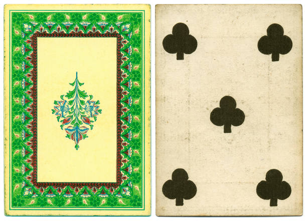 istock Antique Victorian 19th century playing card front and abstract back design 1090066524