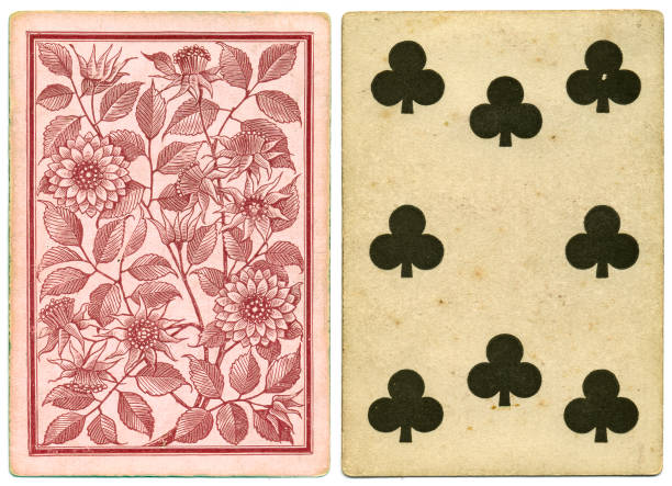 Antique Victorian 19th century playing card front and abstract back design