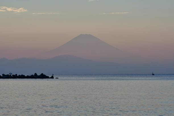 istock Mt. Fuji at Dusk: View from Miura Peninsula, Kanagawa Prefecture 1090068948