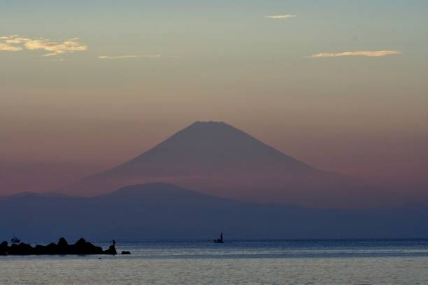 istock Mt. Fuji at Dusk: View from Miura Peninsula, Kanagawa Prefecture 1090069082
