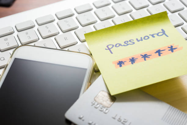 istock Internet banking password for purchase, smartphone, credit card. 1090075834