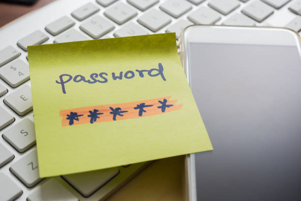 istock Privacy password on blank screen mobile phone, keyboard. 1090075838