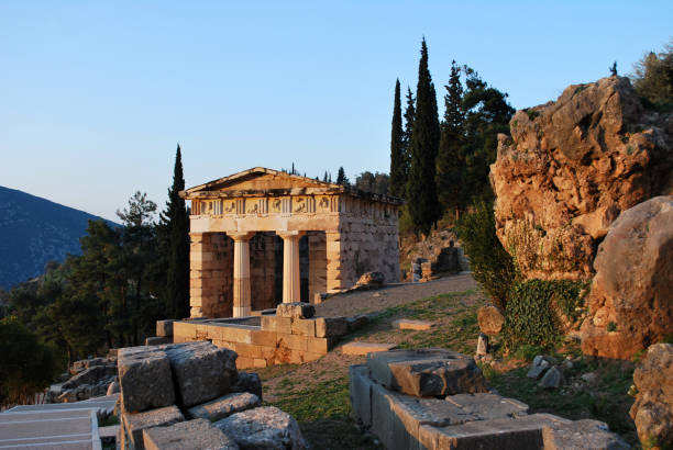 istock The Athenian Treasury in Delphi, Greece 1090078214