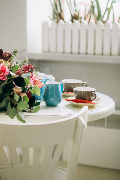 istock white table cafe for two persons coffee dessert 1090083012