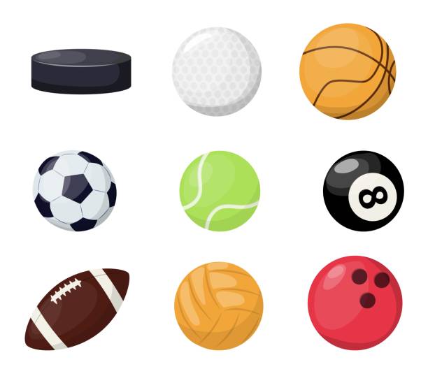 istock Sport balls on white background. Vector illustration tournament win round basket soccer equipment. Recreation leather group traditional different sportballs washer, flyhook. 1090083878