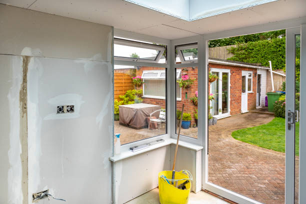 istock Installation of electrical outlets into plasterboard walls that are awaiting plastering. 1090086184