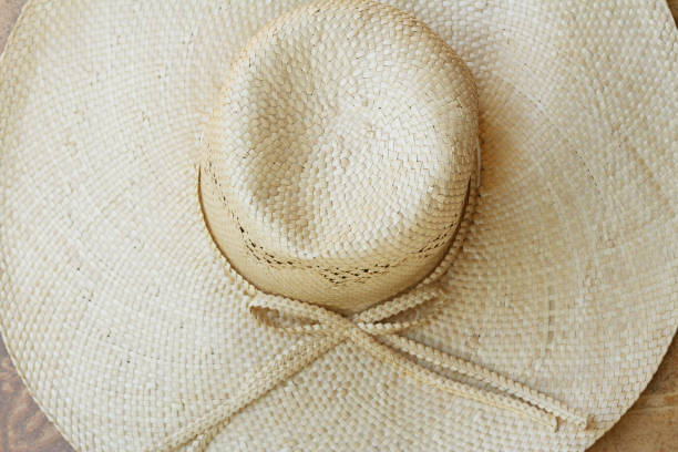 istock Texture top view brown hat ,made from dried coconut leaves ,handmade 1090088298