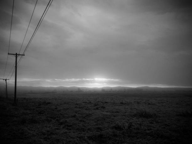 istock Black and White Morning Rural Landscape 1090089396
