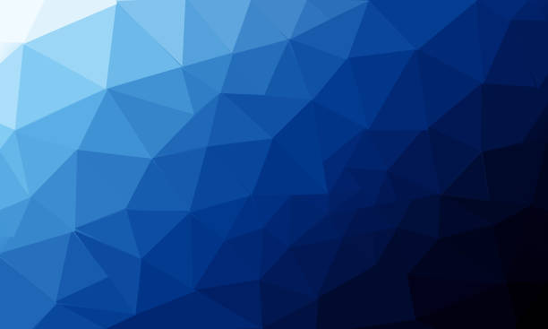 Low poly and triangles abstract background illustration blue low polygons and triangles abstract background illustration in gradient form for web graphics minecraft floor patterns stock pictures, royalty-free photos & images