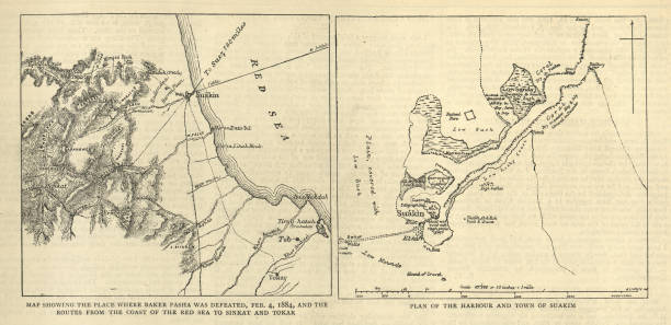 istock Map of the First Battle of Teb, and Suakim, 1884 1090106834
