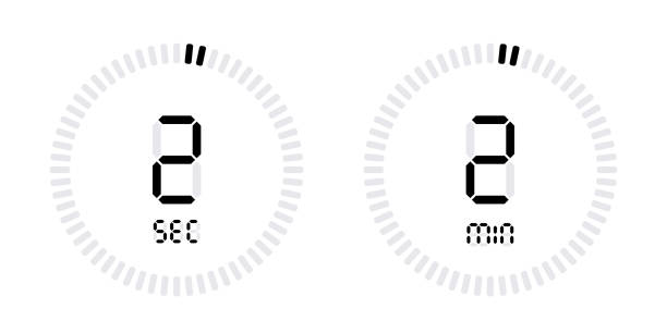 Timer countdown with minutes and seconds Icons Timer countdown with minutes and seconds Icons. Stopwatch digital Vector minute hand stock illustrations
