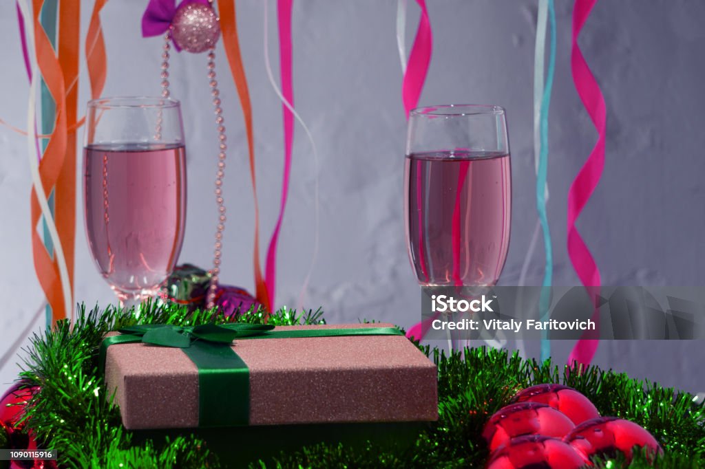 Champagne with redcurrant liqueur Alcohol - Drink Stock Photo