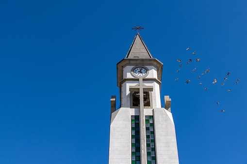 A beautiful old church steeple in Old Quebec