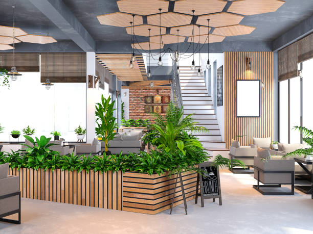 istock 3D render of cafetaria and restaurant 1090127298