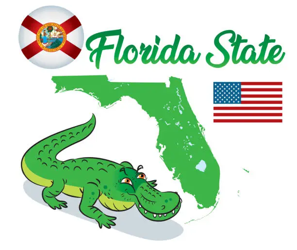 Vector illustration of Florida Crocodil