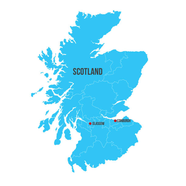 Scotland vector map silhouette isolated on white background. High detailed silhouette illustration. clean design. Scotland vector map silhouette isolated on white background. High detailed silhouette illustration. clean design scotland stock illustrations