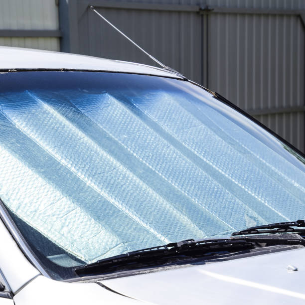 istock Sun Reflector windscreen. Protection of the car panel from direc 1090131670