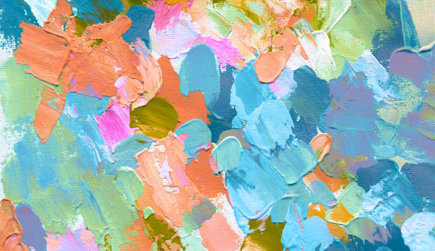 istock Abstract acrylic and watercolor painting. Canvas texture background. 1090131976