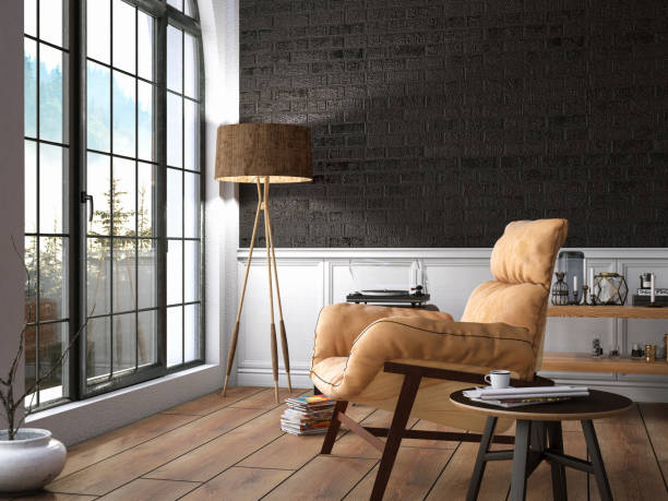 Interior with Armchair and Books and View
