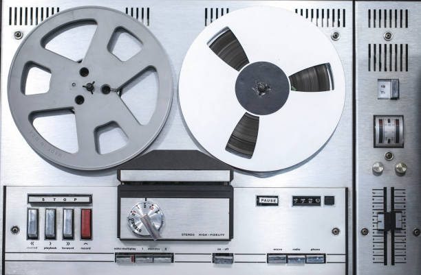 retro audio recorder - personal cassette player fotografías e imágenes de stock