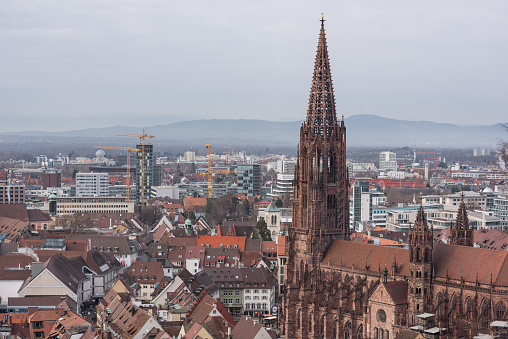 Freiburg im breisgau germany, cityscape with the beautiful minster