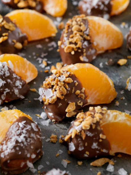 Chocolate Dipped Oranges with Roasted Nuts and Flake Salt