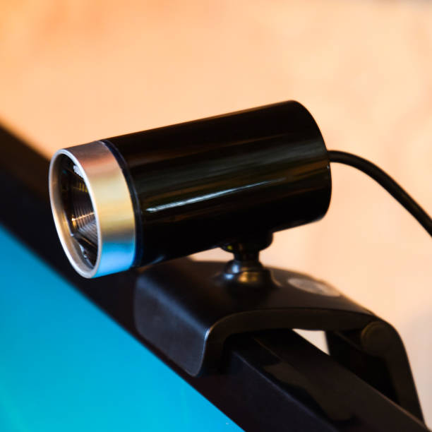 istock Web camera, attached to the monitor 1090146560