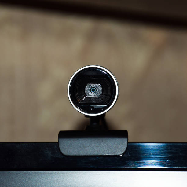 istock Web camera, attached to the monitor 1090146586