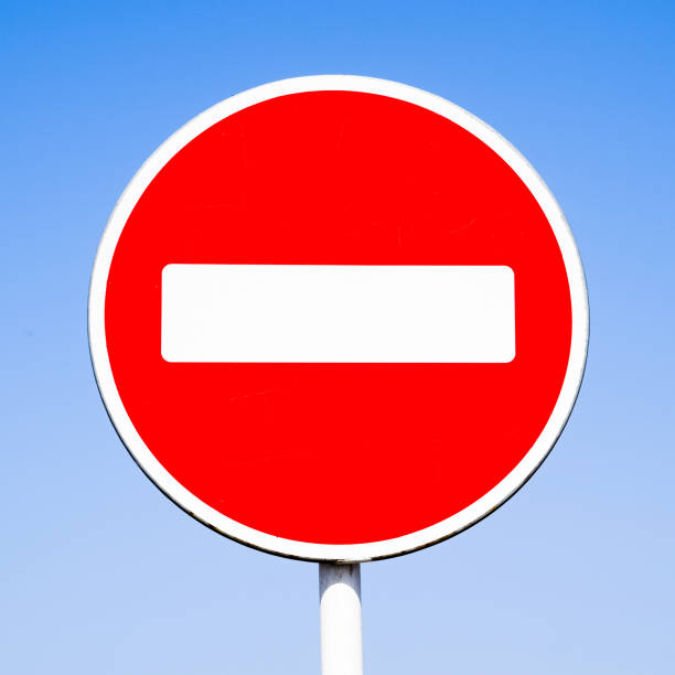 istock The road sign is prohibited. Prohibition sign 1090146672