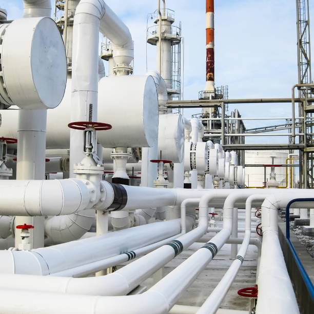 istock Heat exchangers in refineries. The equipment for oil refining. H 1090146768