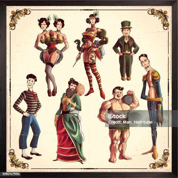 Circus Show Set Stock Illustration - Download Image Now - Circus, Retro Style, Old-fashioned