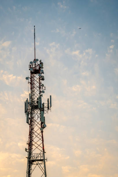 istock Tallest Communication Tower and antennas / Dishes isolated against rich Clouds 1090149738