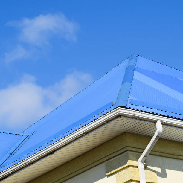 istock Blue roof metal sheets 1090151700