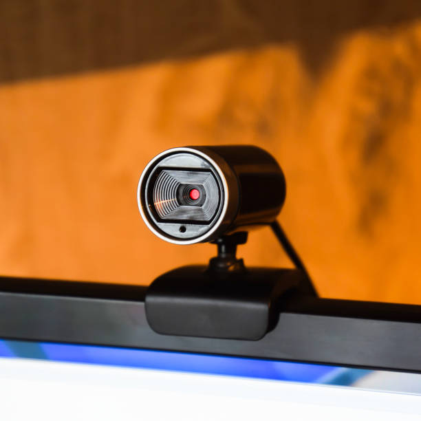 istock Web camera, attached to the monitor 1090151950