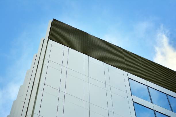 istock Modern office building on a clear sky background 1090152538