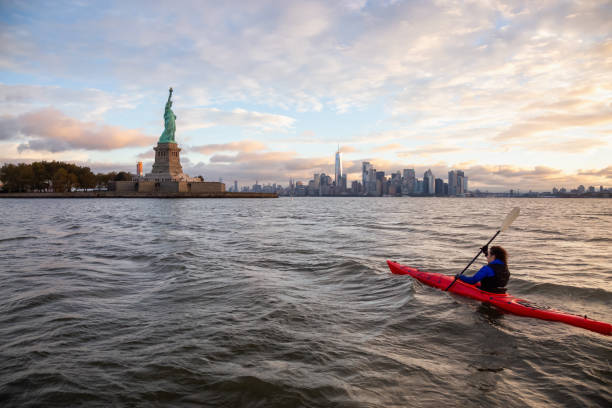 istock Kayaking near Statue of Liberty 1090180346