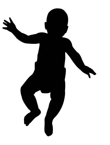 Vector illustration of a baby body silhouette vector