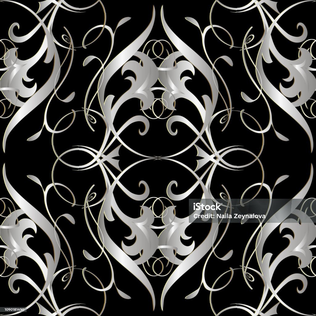 Vintage Hoa Văn Liền Mạch Đẹp Nền Trang Trí Baroque Vector Vẽ Tay ...