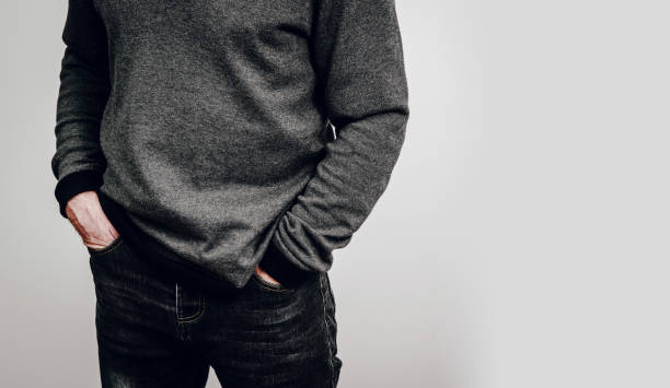 istock Front view of a man standing with his hands 1090181498