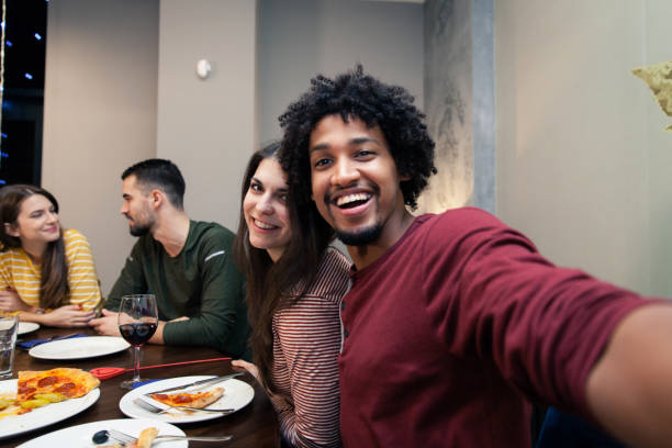 istock Couple Making a Selfie at a Restaurant 1090190254