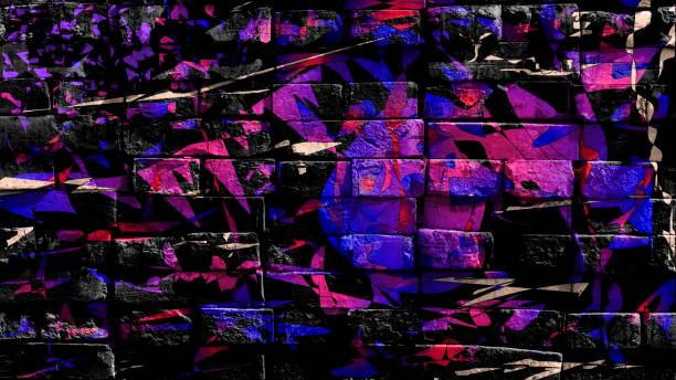 istock Colorful surreal world. Virtual graffiti. Abstract image, drawn on a photo of a brick wall. 1090193464