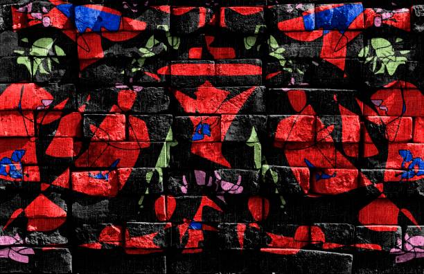 istock Colorful surreal world. Virtual graffiti. Abstract image, drawn on a photo of a brick wall. 1090193654