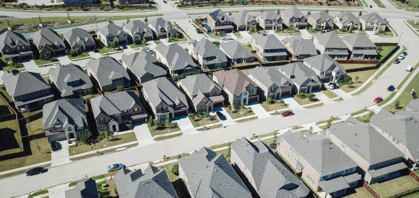 istock Panoramic top view new development neighborhood near Dallas, Texas 1090210476