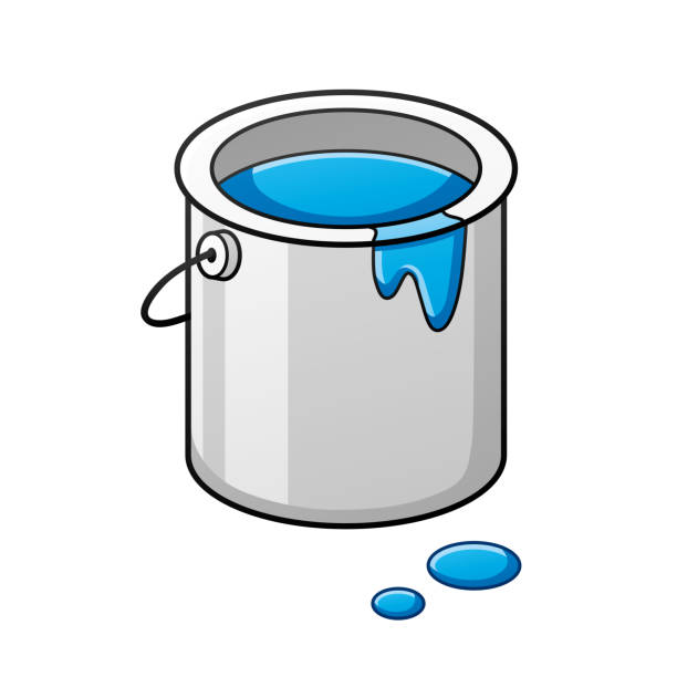 Blue Paint Bucket Stock Illustration - Download Image Now - Paint