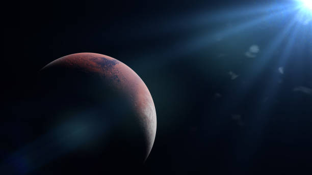 istock planet Mars during the Martian winter lit by the Sun 1090235040