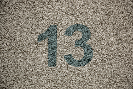 Number 13 of the house with green letters