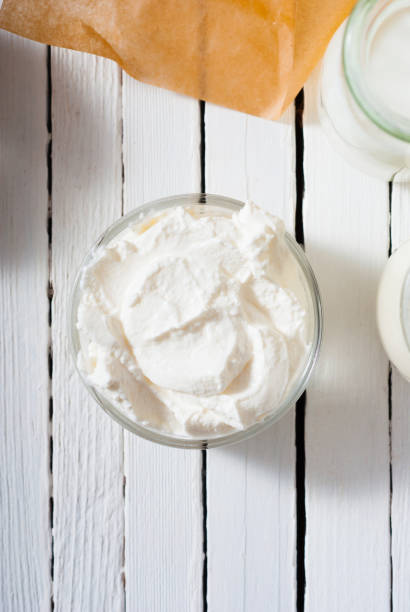 istock Dairy products white wood table 1090239856