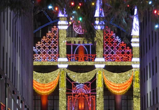 Christmas in New York New York City Christmas rockefeller ice rink stock pictures, royalty-free photos & images