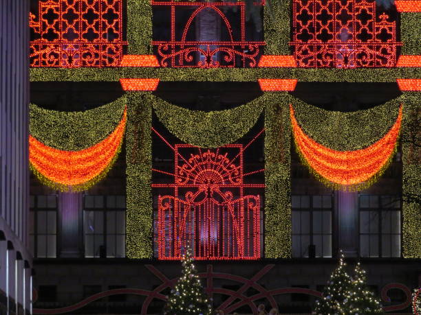 Christmas in New York New York City Christmas rockefeller ice rink stock pictures, royalty-free photos & images